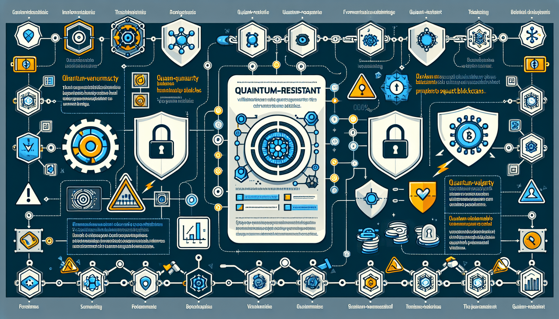 Infographic comparing quantum vulnerable vs. quantum resistant blockchains